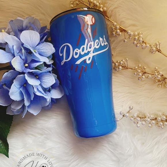 Custom 30oz Double Wall Inspired Dodgers  Glitter Tumbler - Picture 2 of 12